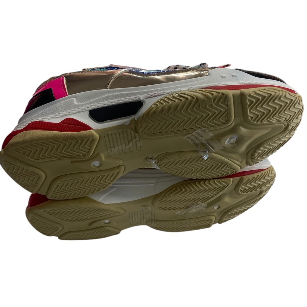 Pink,Gold Multi colored,Chunky Sneakers,shoes,sequins throughout, Size 7, New - Picture 7 of 10
